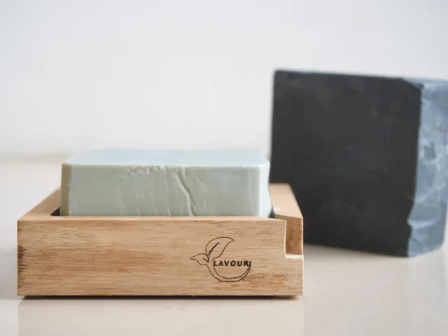 The wooden soap holder designed for Lavour