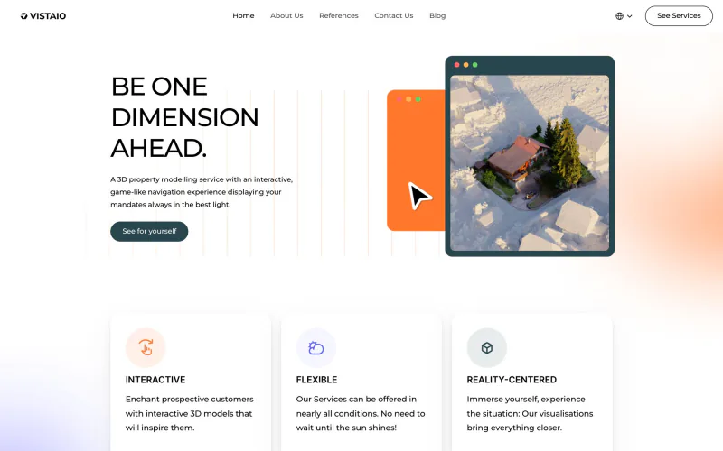 Vistaio: The Vistaio website, as it was online
